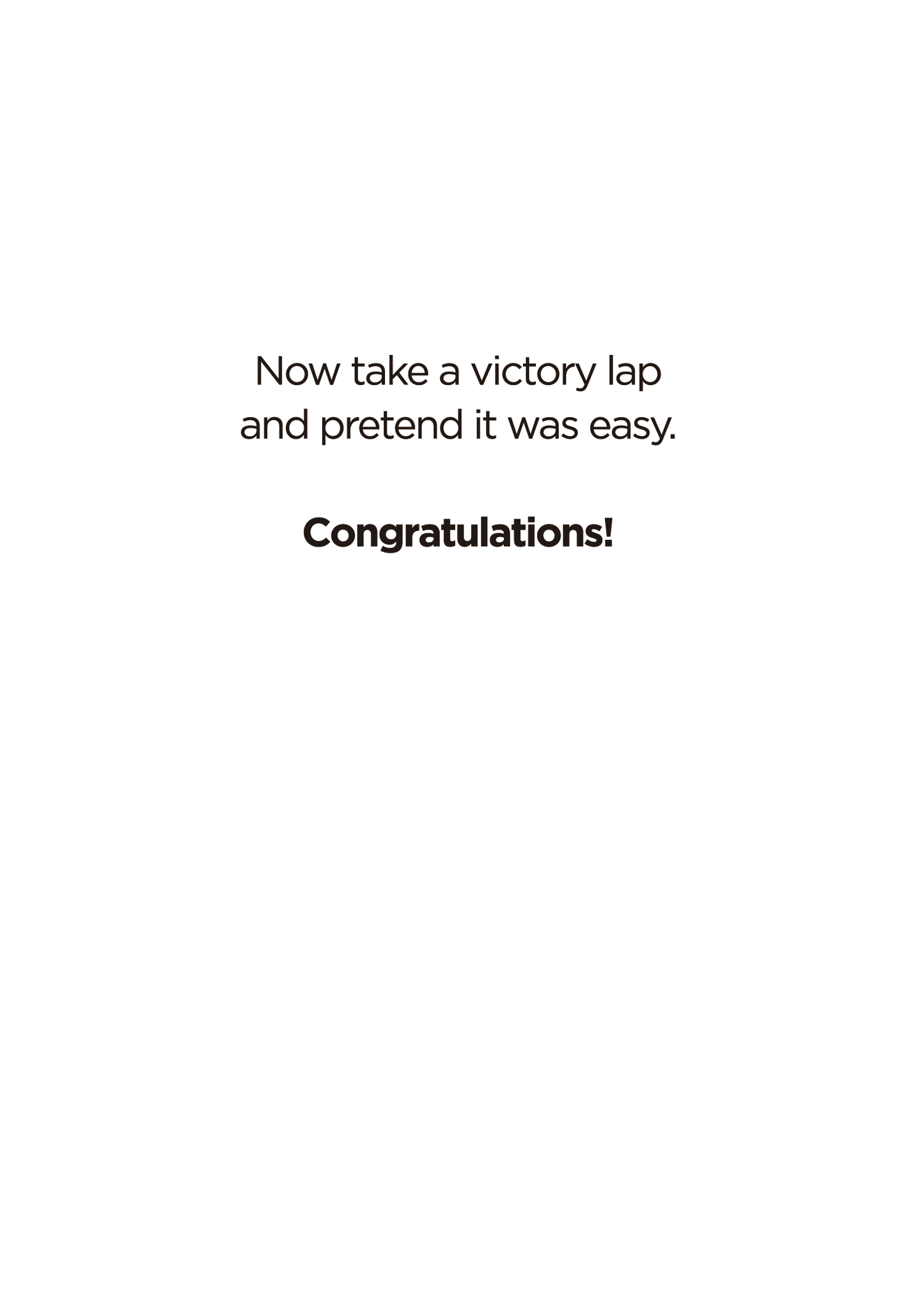 Card for Achievements - Congratulations you did it!