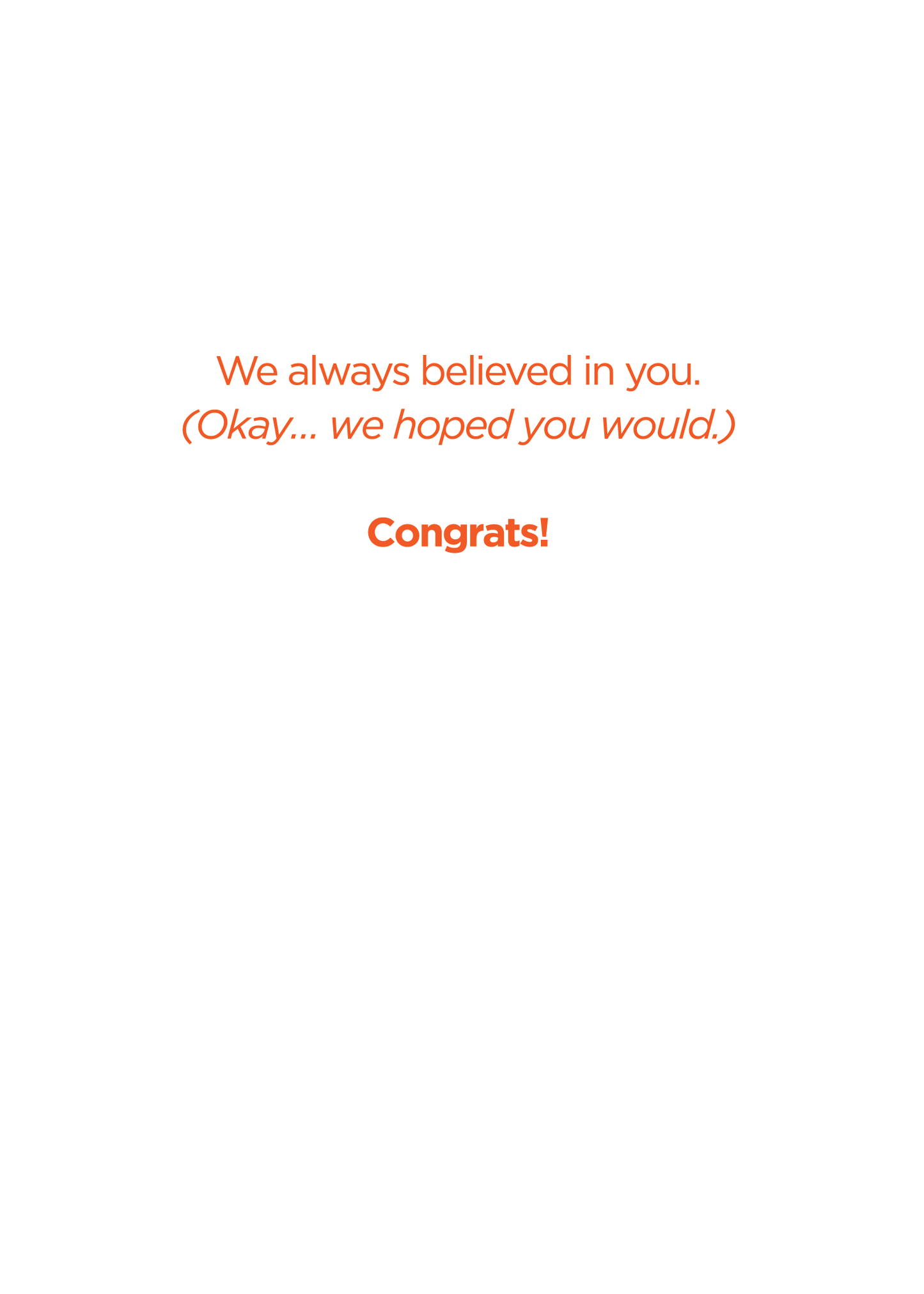 Card for Achievements - Congrats